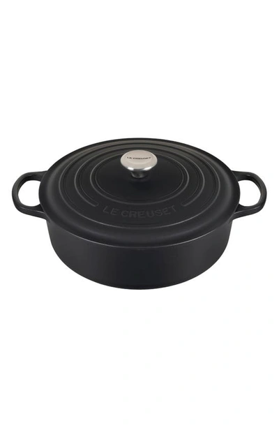 Le Creuset Signature 6 3/4-quart Round Wide French/dutch Oven In Licorice