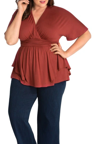 Kiyonna Promenade Top In Teracotta