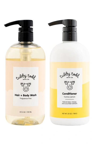 Tubby Todd Bath Co. Babies' The Tubby Hair Duo In Fragrance Free/lemon