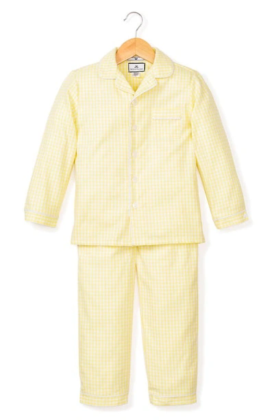 Petite Plume Babies' Gingham Seersucker Two-piece Pajamas In Yellow