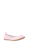 Nina Kids' Esther Ballet Flat In Pink Embossed Metallic