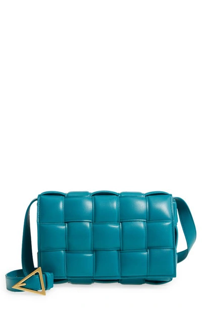 Bottega Veneta Cassette Padded Intrecciato Leather Shoulder Bag In Blue