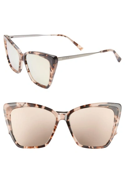 Diff Becky Ii 55mm Cat Eye Sunglasses In Pink/ Taupe/ Himalayan