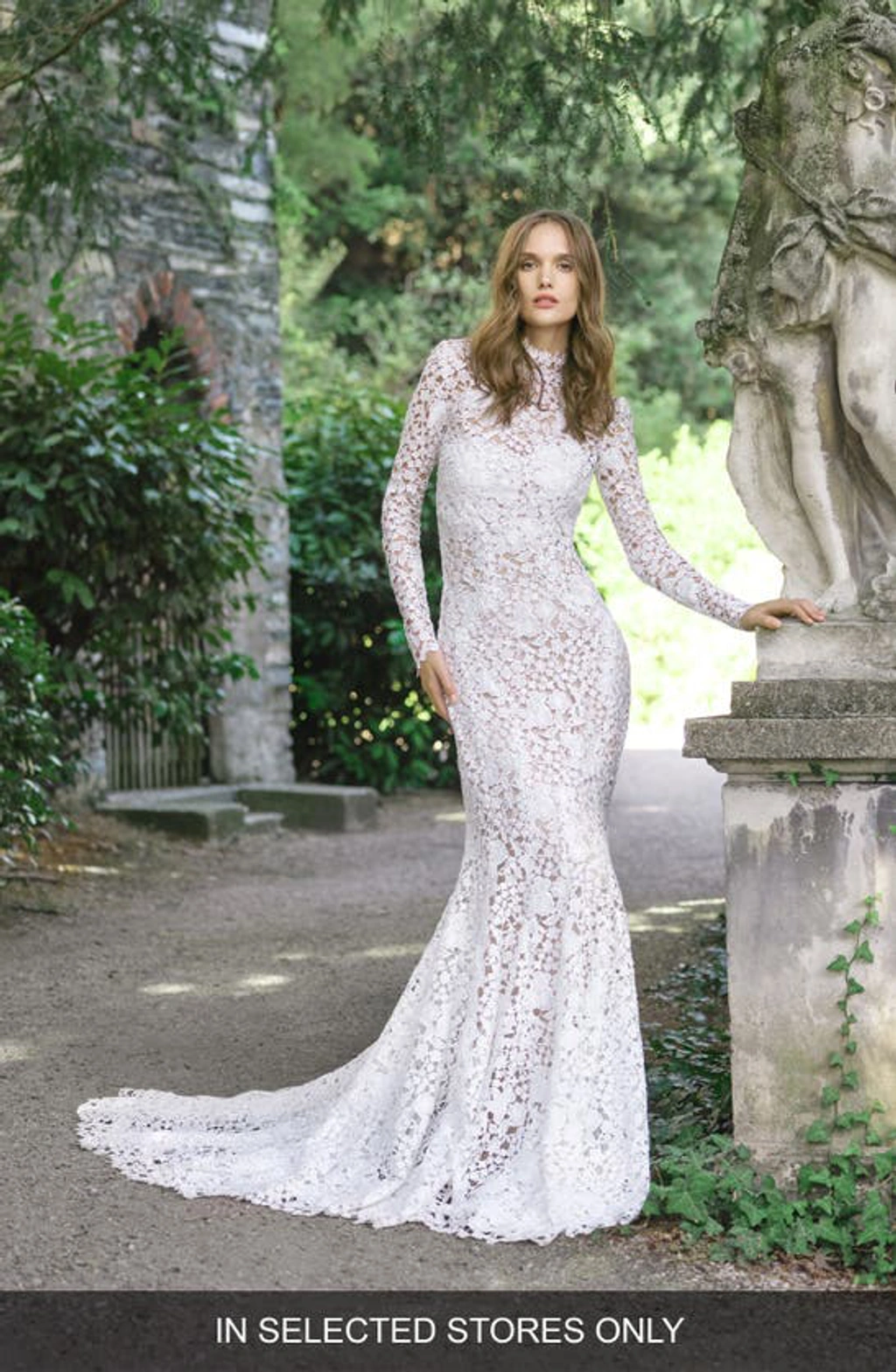 Monique Lhuillier Atherton Long Sleeve Lace Mermaid Wedding