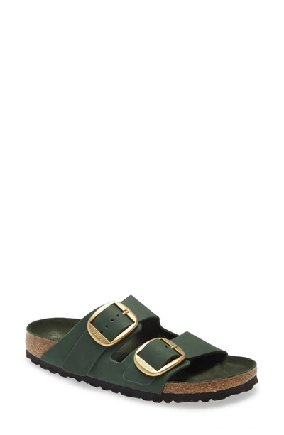 Birkenstock Arizona Hex Slide Sandal In Mountain View Nubuck Leather