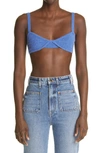 Khaite Eda Knitted Cashmere Bralette In Sky Blue