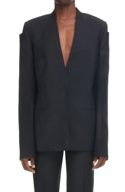 Givenchy Square-shoulder Blazer Jacket In Black