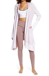 Blanc Noir Huntress Hooded Open-front Cardigan In Burnished Lilac