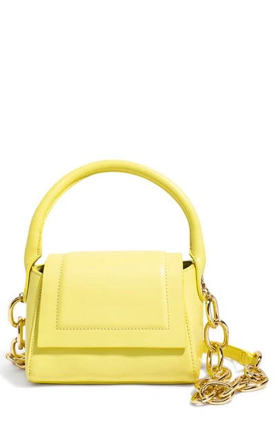 House Of Want We Are Chic Vegan Leather Top Handle Crossbody In Lemon