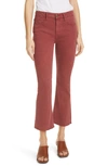 Frame Le Crop Mini Boot-cut Jeans With Raw Edge In Redwood