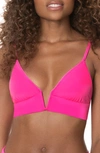 Maaji Parade Reversible V-wire Bikini Top In Pink