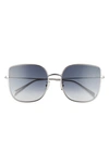 Celine 59mm Gradient Flat Front Butterfly Sunglasses In Transparent Clear/ Grey