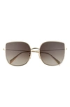 Celine 59mm Gradient Flat Front Butterfly Sunglasses In Transparent Clear/ Brown