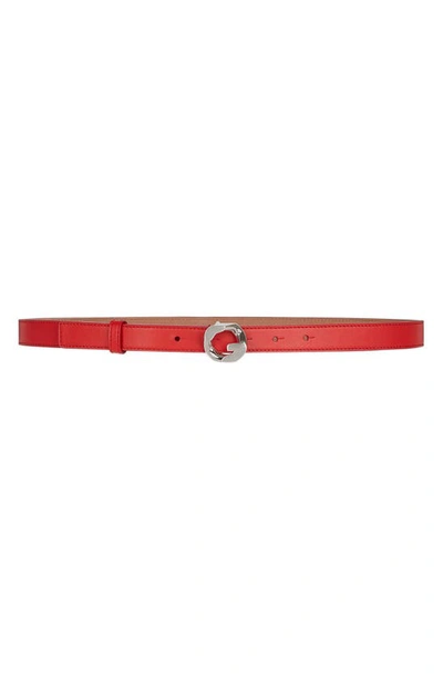 Givenchy 'g' Chain Buckle Leather Belt In Red