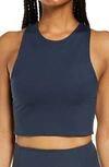 Girlfriend Collective Dylan Longline Racerback Sports Bra In Midnight