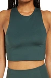 Girlfriend Collective Dylan Longline Racerback Sports Bra In Moss