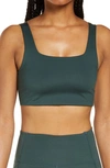 Girlfriend Collective Topanga Low-impact Longline Sports Bra In Moss