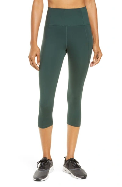 Girlfriend Collective High Waist Capri Leggings In Moss