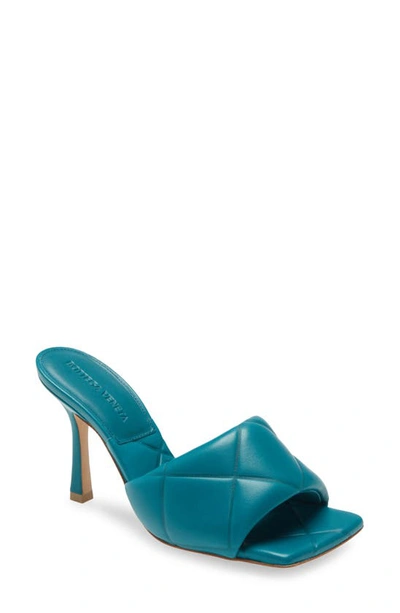 Bottega Veneta 90mm Lido Leather Slide Sandals In Blue