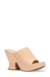 Bottega Veneta Wedge 115mm Lambskin Slide Platform Sandals In Macaroon