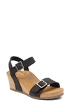 Aetrex Lexa Wedge Sandal In Black