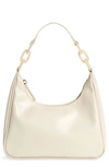 House Of Want Newbie Vegan Leather Shoulder Bag In Ecru W/ Ecru Swirl