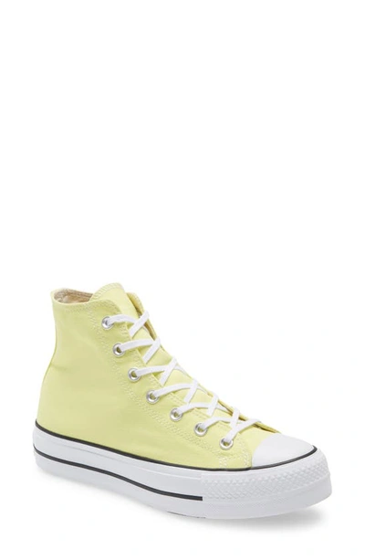 Converse Chuck Taylor(r) All Star(r) Lift High Top Platform Sneaker In Light Zitron/white/black