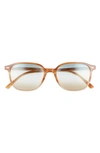 Ray Ban Leonard 53mm Gradient Square Sunglasses In Light Havana / Grad Blue-brown