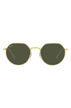 Ray Ban Jack 53mm Sunglasses In Gold Green