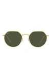 Ray Ban Jack 53mm Sunglasses In Legend Gold / Green