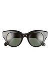 Ray Ban Roundabout 47mm Round Sunglasses In Black / Green