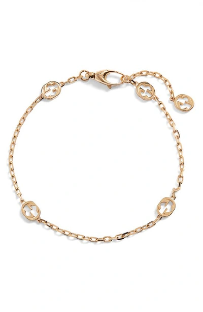 Gucci Interlocking-g Station Bracelet In Yellow Gold