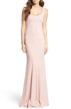 Katie May Westward Stretch Crepe Gown In Dusty Rose