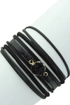Olivia Welles Alina Multi Strand Geode Charm Bracelet In Gold-black