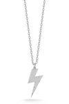 Sphera Milano Cubic Zirconia Lightning Bolt Pendant Necklace In Sterling Silver