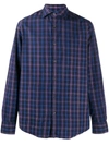 Deperlu Checked Cotton Shirt In Blue