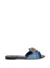 DOLCE & GABBANA DOLCE & GABBANA DEVOTION DENIM FLAT SANDALS