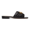 Gucci Jolie Logo-embellished Quilted Leather Slides In Black