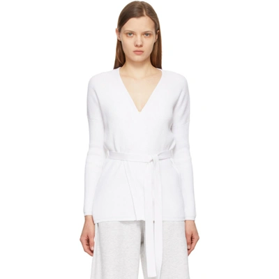 Max Mara Leisure Cavallo Belted Cotton-blend Cardigan In White