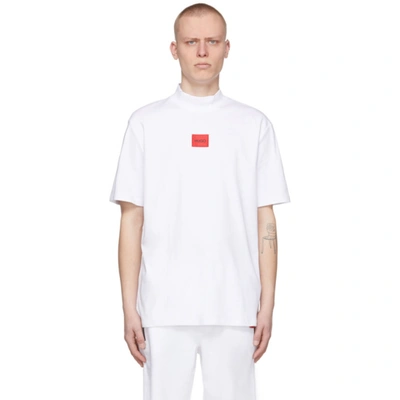 Hugo Boss Logo-patch Regular-fit Cotton-jersey T-shirt In White