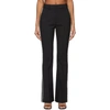AREA BLACK CRYSTAL STITCHED SLIM FLARE TROUSERS