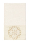 Linum Home 100% Turkish Cotton Alyssa Embellished Hand Towel Bedding In Cream