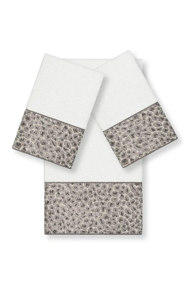 LINUM HOME LINUM HOME TEXTILES SPOTS 3-PIECE EMBELLISHED TOWEL,190733151169