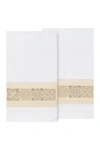 Linum Home Vivian Embellished Bath Towel In White