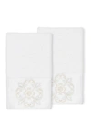 Linum Home Alyssa Embellished Hand Towel In White
