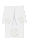 Linum Home Alyssa 3-piece Embellished Towel In White