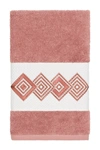Linum Home Noah Embellished Hand Towel In Tea Rose