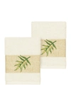 Linum Home Zoe Embellished Washcloth In Cream