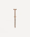 Maria Tash 18ct 11mm Diamond Eternity Bar Charm Single Threaded Stud Earring In Rose