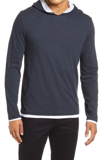 Vince Regular Fit Double Layer Hoodie In Coastal white ModeSens